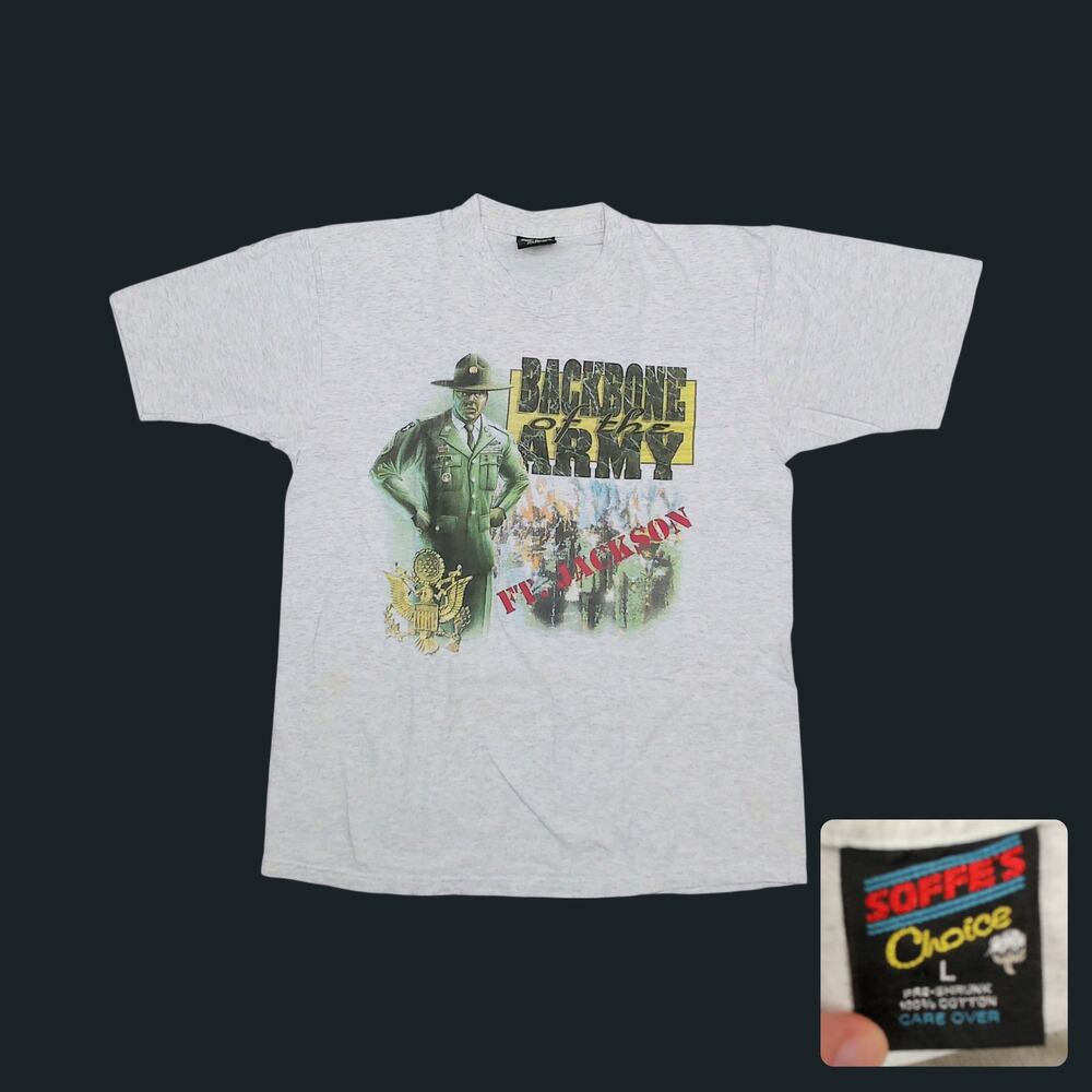 Vintage 90s Soffe Fort Jackson Army Drill Sergeant Tee Large